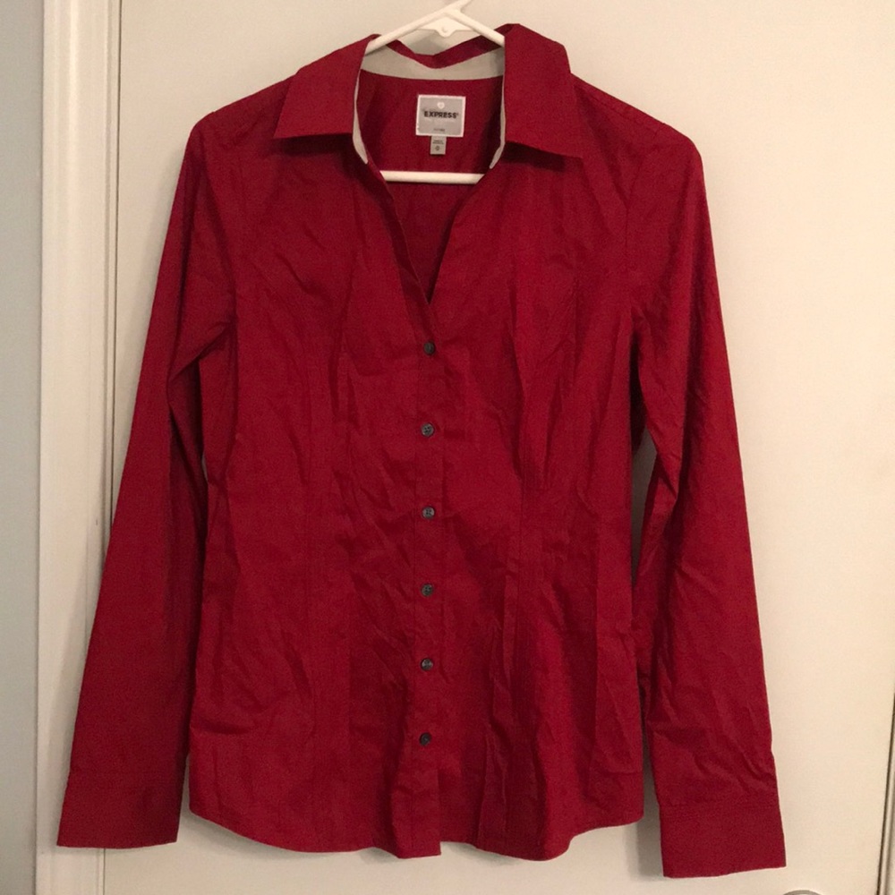 Maroon button up long sleeve